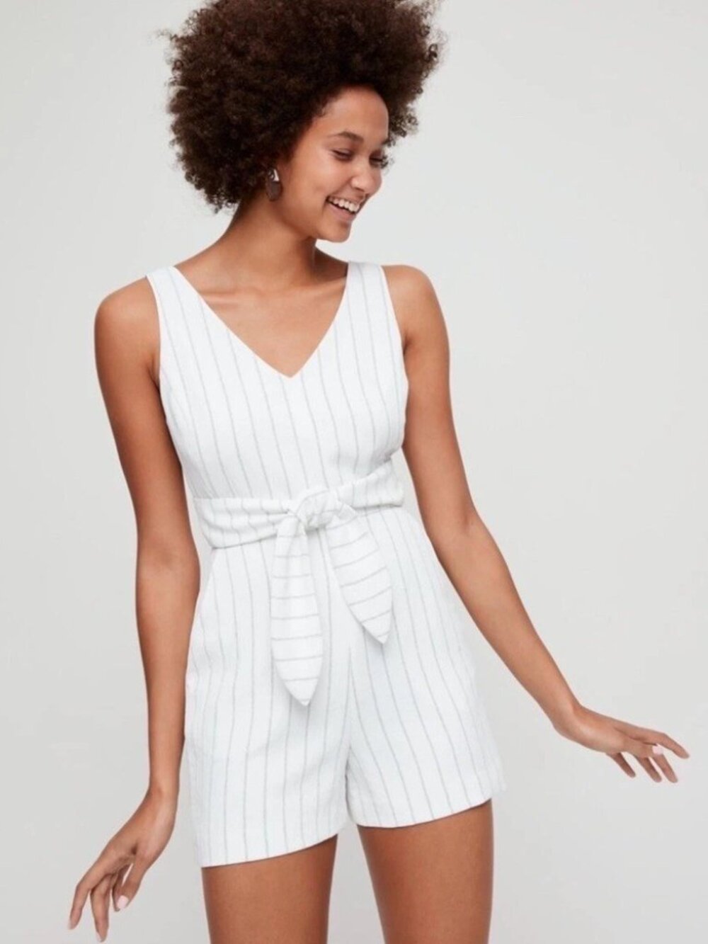 Aritzia Wilfred Ecoulement Romper in Stripe